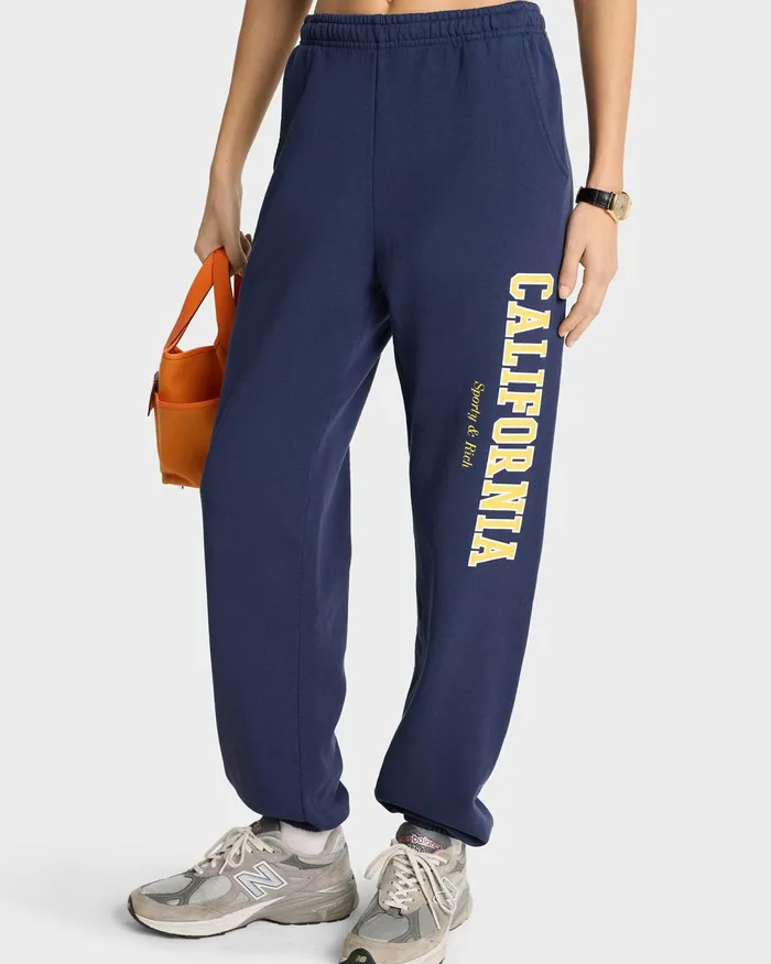 Sweatpants Women Sporty and Rich California Sweatpant 8211 NavyGold