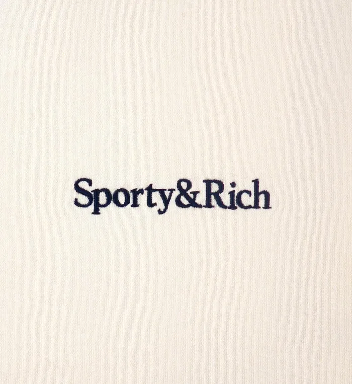 Sweatpants Women Sporty and Rich Serif Logo Sweatpant 8211 CreamNavy
