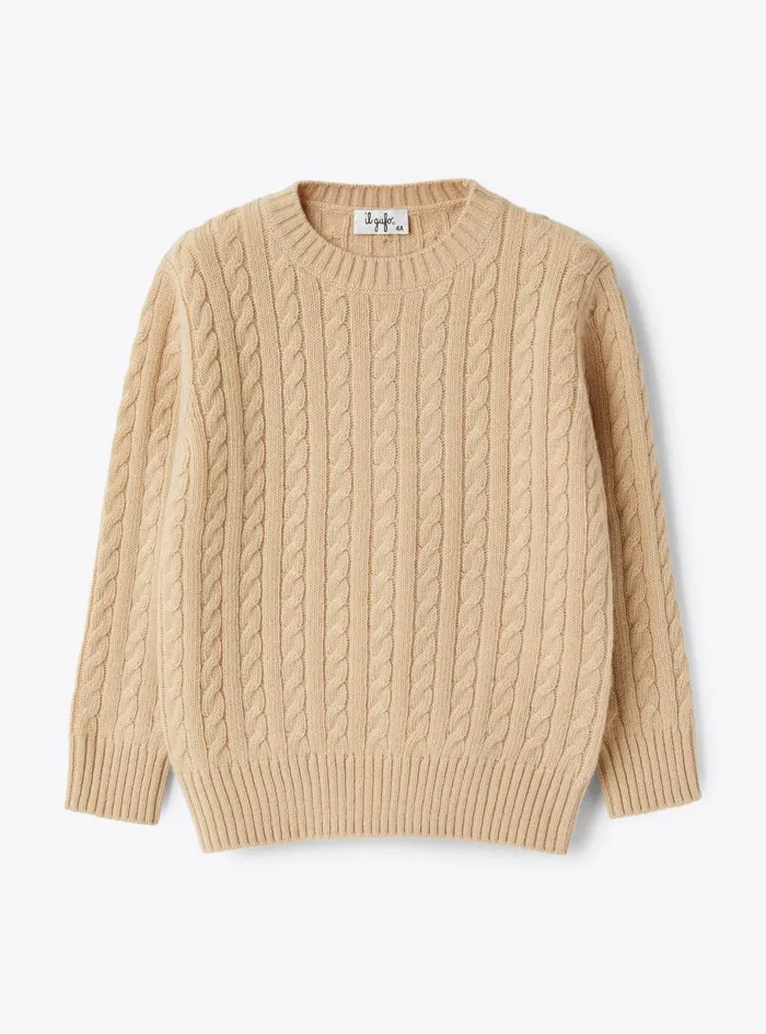 Sweatshirts And Sweaters Baby 036Boy 216Girl 216 Il Gufo Wool Cable Knit Sweater