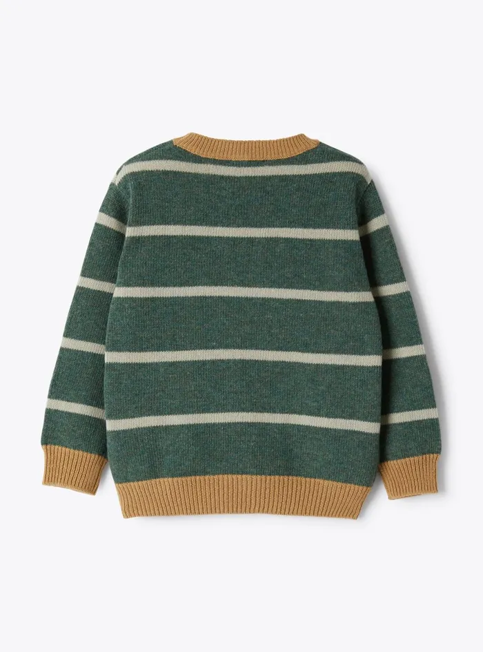Sweatshirts And Sweaters Baby 036Boy 216 Il Gufo Wool Sweater With A Striped Pattern