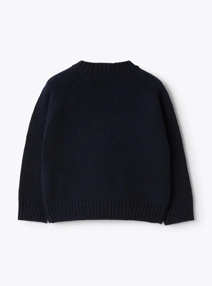 Sweatshirts And Sweaters Baby 036 Il Gufo Wool Sweater With Cat Embroidery