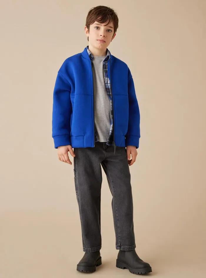 Sweatshirts Boy 216 Il Gufo Fleece Bomber Jacket
