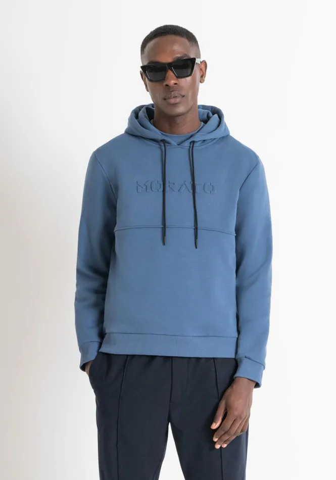 Sweatshirts Men Antony Morato Relaxed Fit Hoodie In Light Cotton Blend Sustainable Fabric Worker Avio Sweatshirts Men Antony Morato Relaxed Fit Hoodie In Light Cotton Blend Sustainable Fabric Worker Avio
