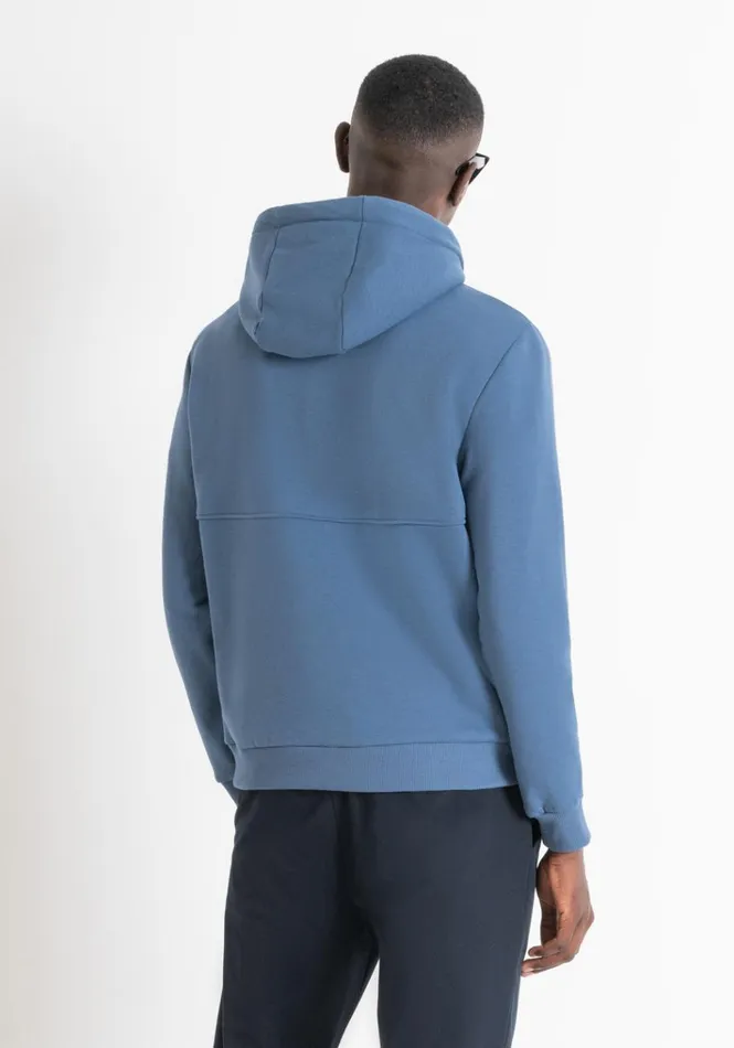 Sweatshirts Men Antony Morato Relaxed Fit Hoodie In Light Cotton Blend Sustainable Fabric Worker Avio