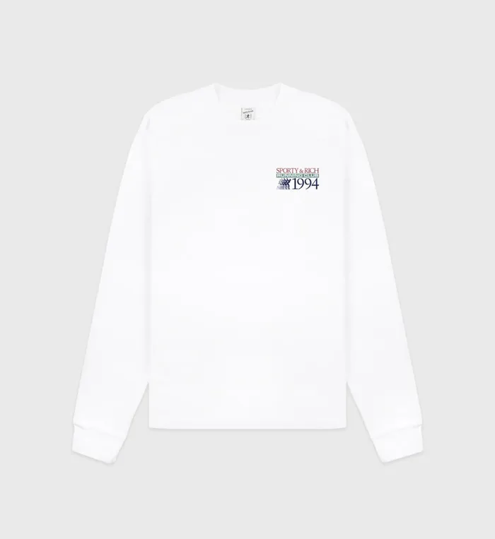 Sweatshirts Men Sporty and Rich Finish Line Longsleeve 8211 WhiteMulti
