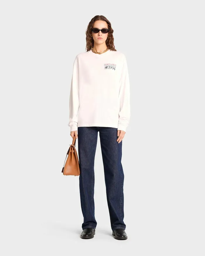 Sweatshirts Men Sporty and Rich Finish Line Longsleeve 8211 WhiteMulti