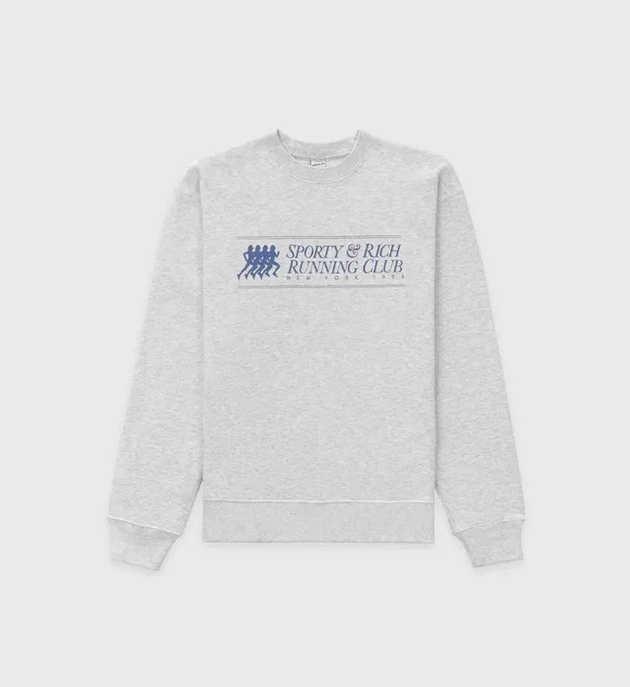 Sweatshirts Women Sporty and Rich 94 Running Club Crewneck 8211 Heather Gray