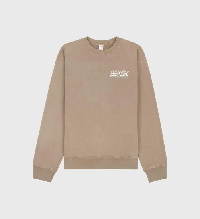 Sweatshirts Women Sporty and Rich Made In USA Crewneck 8211 EspressoWhite