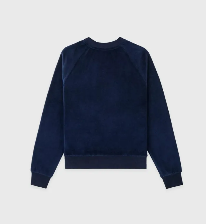 Sweatshirts Women Sporty and Rich SR Sport Velour Crewneck 8211 Navy
