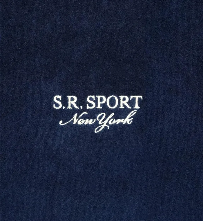 Sweatshirts Women Sporty and Rich SR Sport Velour Crewneck 8211 Navy