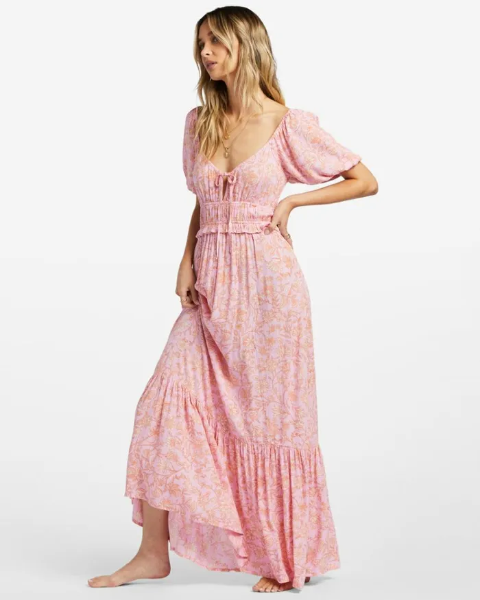 Sweet On You Maxi Dress Pink Trails Women Billabong Maxi Dresses