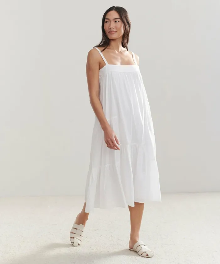 Swim and Beach Women Jenni Kayne Seersucker Summer Dress Ivory