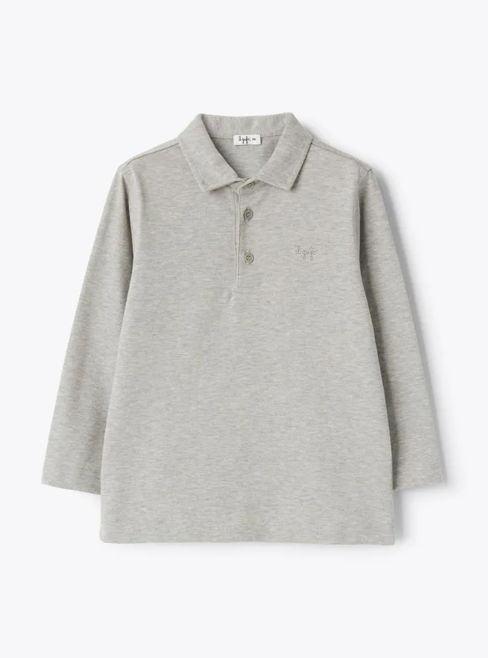 Tshirt And Polo Shirts Boy 216 Il Gufo Longsleeved Polo In Cotton Jersey