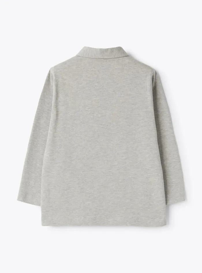 Tshirt And Polo Shirts Boy 216 Il Gufo Longsleeved Polo In Cotton Jersey