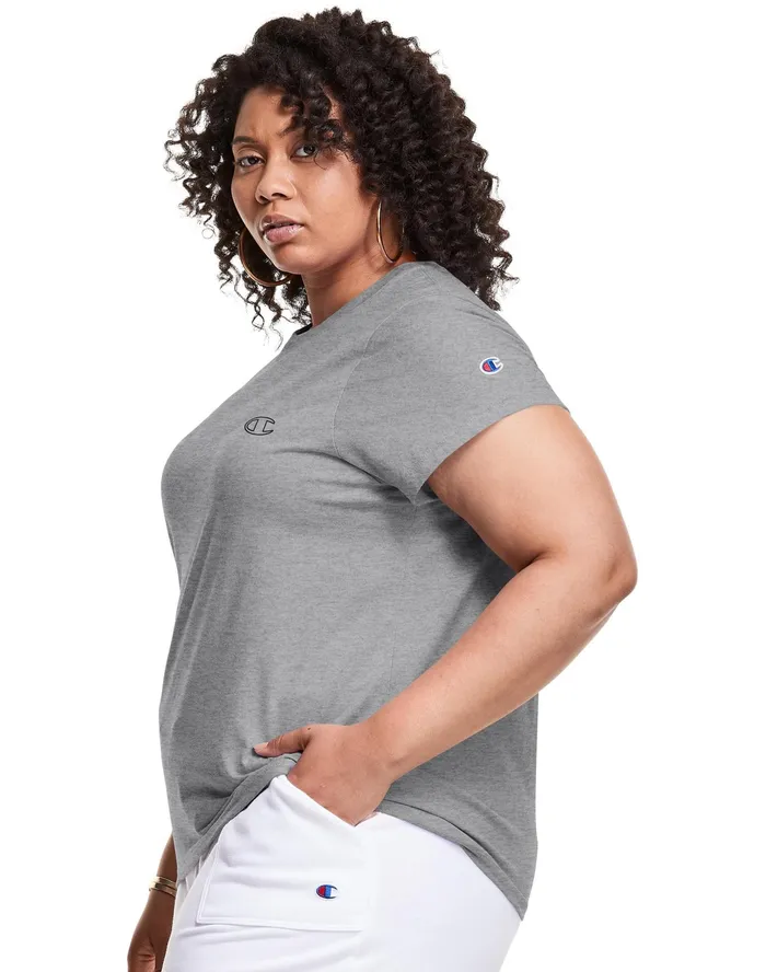 TShirt C Logo Plus Size Oxford Grey Women Champion TShirts and Tops