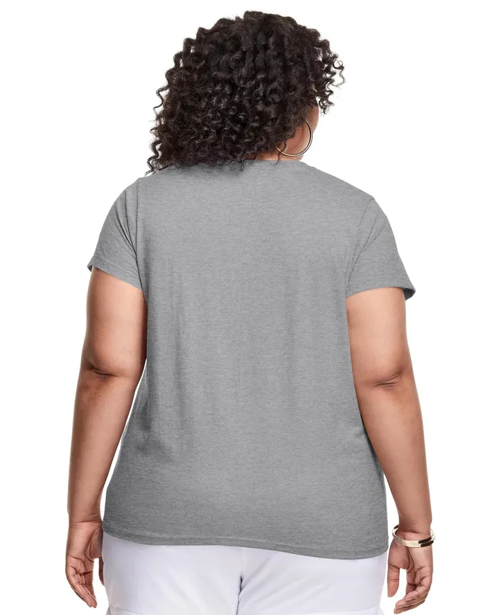 TShirt C Logo Plus Size Oxford Grey Women Champion TShirts and Tops