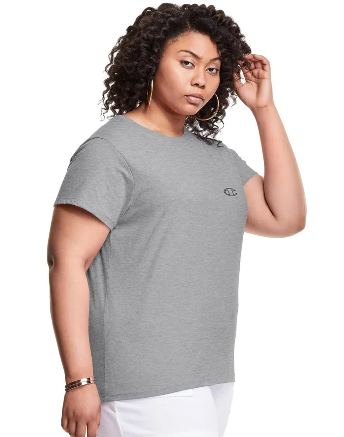 TShirt C Logo Plus Size Oxford Grey Women Champion TShirts and Tops