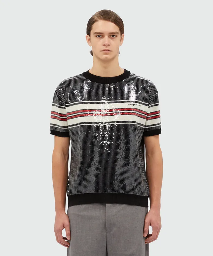TShirt In Wool And Sequins Men MSGM Knitwear