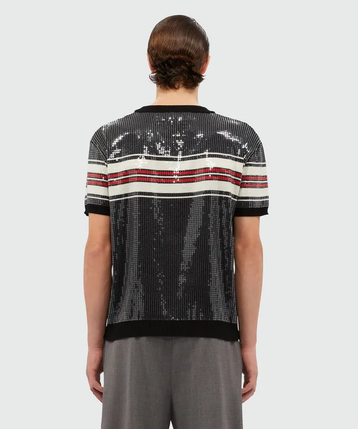 TShirt In Wool And Sequins Men MSGM Knitwear