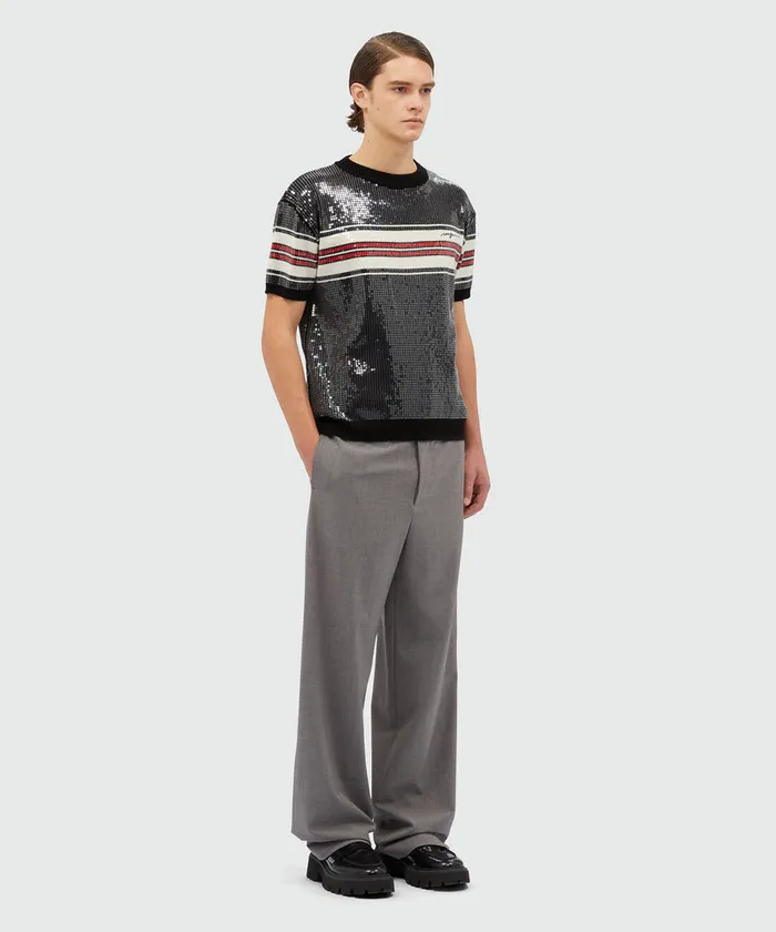 TShirt In Wool And Sequins Men MSGM Knitwear