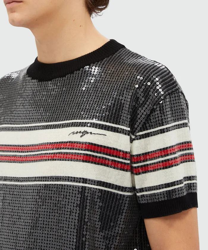 TShirt In Wool And Sequins Men MSGM Knitwear