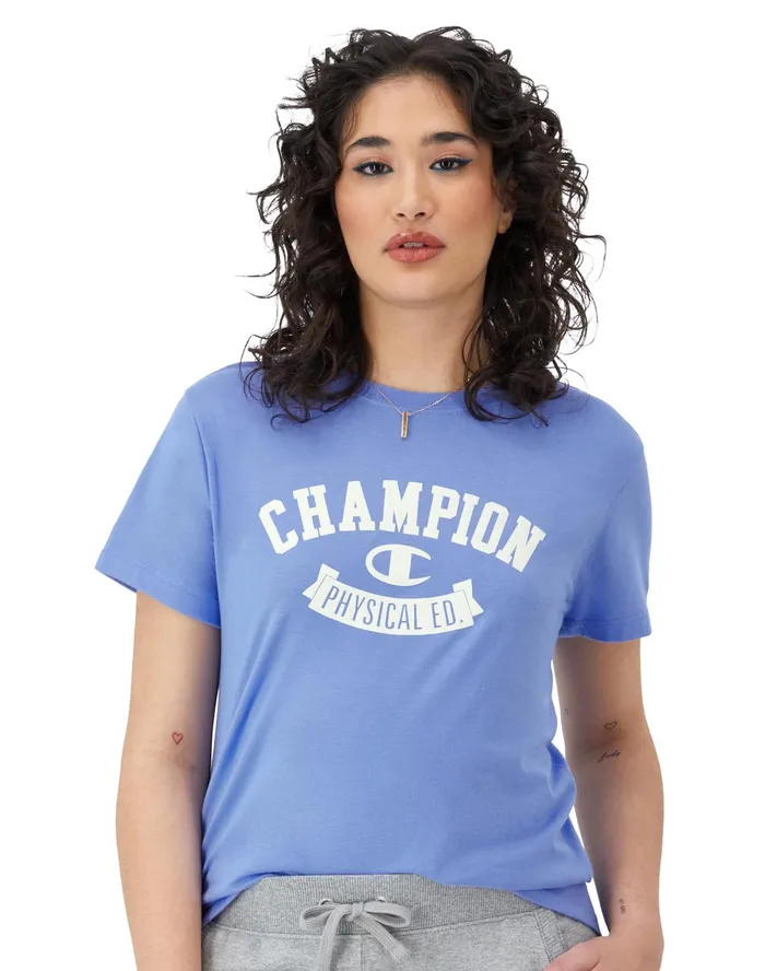 TShirt Phys Ed Graphic Plaster Blue Women Champion TShirts and Tops