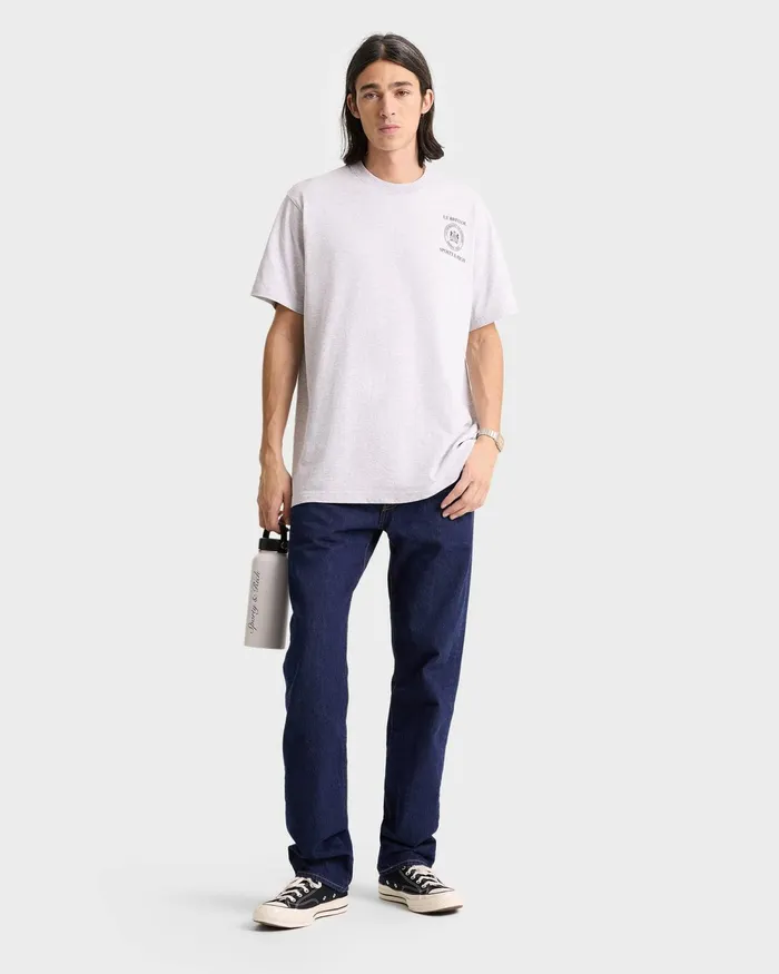 TShirts and Tops Women Sporty and Rich Crest Seal 100th T Shirt 8211 Heather GrayNavy