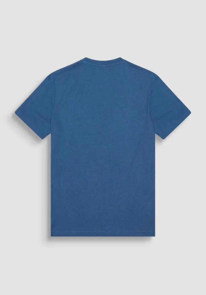 TShirts And Polo Men Antony Morato Regular Fit TShirt In Blue Sustainable ViscoseBlend Fabric Worker Avio
