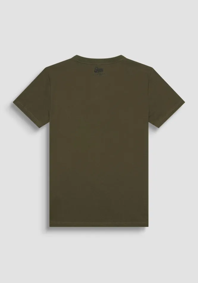 TShirts And Polo Men Antony Morato Regular Fit TShirt In Green Cotton Jersey With 034David Bowie034 Print Army Green