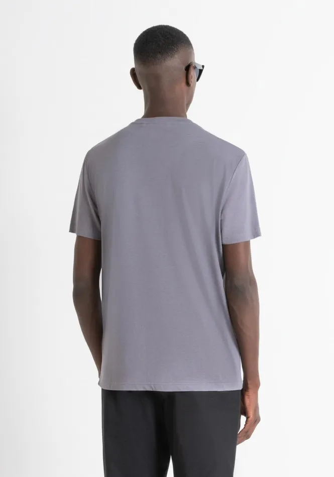TShirts And Polo Men Antony Morato Regular Fit TShirt In Grey Sustainable ViscoseBlend Fabric Anthracite