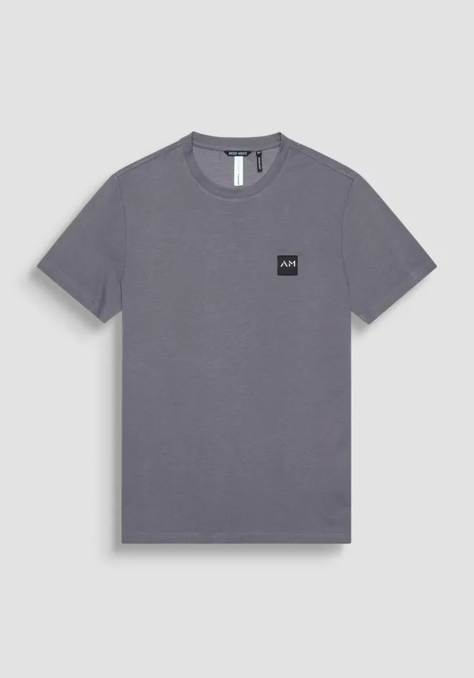 TShirts And Polo Men Antony Morato Regular Fit TShirt In Grey Sustainable ViscoseBlend Fabric Anthracite