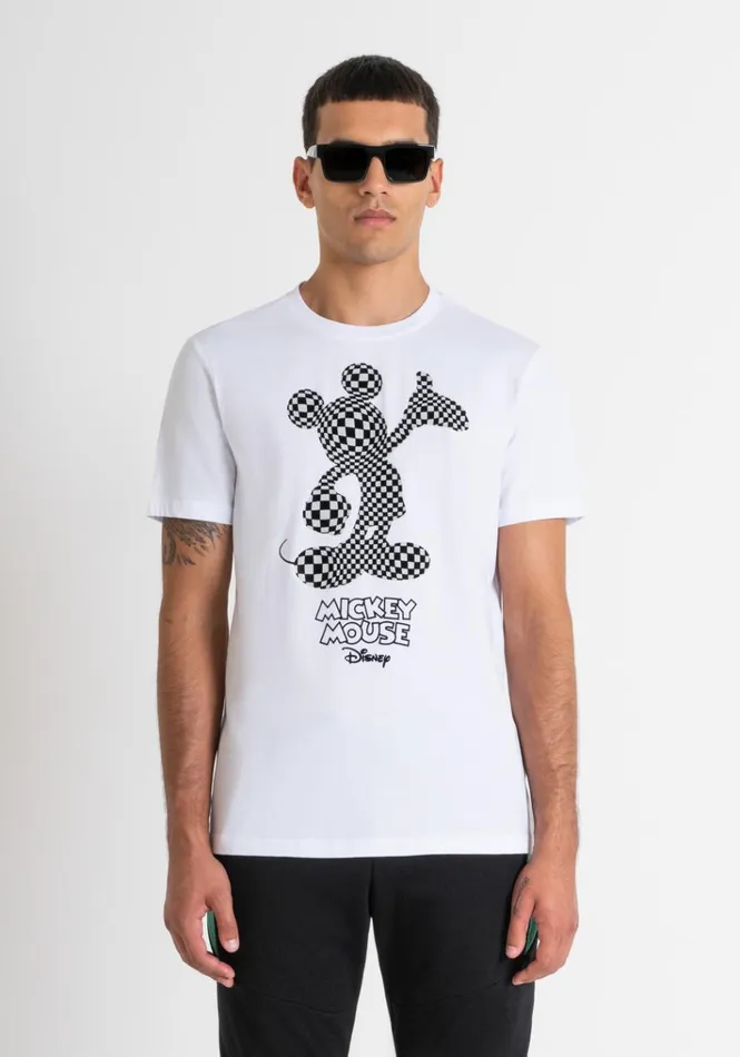 TShirts And Polo Men Antony Morato Regular Fit TShirt In White Cotton Jersey With 034Mickey Mouse034 Print White TShirts And Polo Men Antony Morato Regular Fit TShirt In White Cotton Jersey With 034Mickey Mouse034 Print White