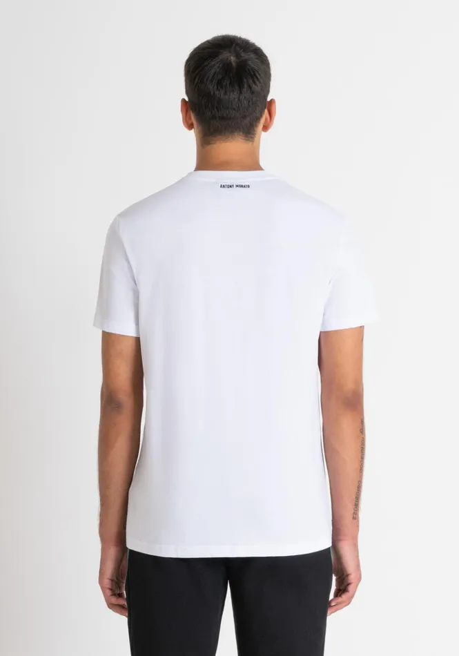 TShirts And Polo Men Antony Morato Regular Fit TShirt In White Cotton Jersey With 034Mickey Mouse034 Print White