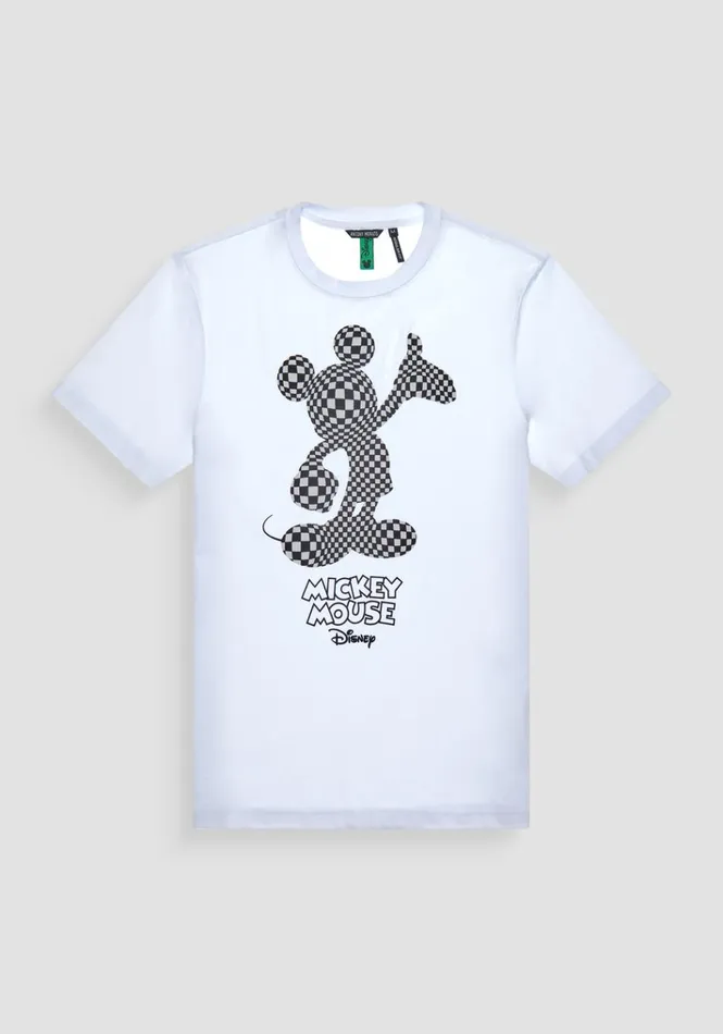 TShirts And Polo Men Antony Morato Regular Fit TShirt In White Cotton Jersey With 034Mickey Mouse034 Print White