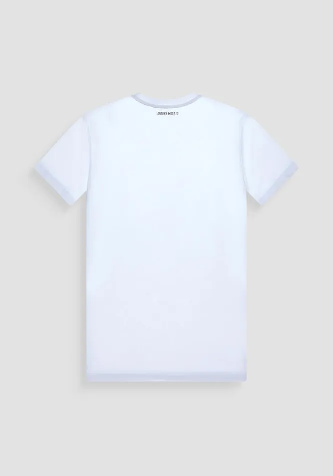TShirts And Polo Men Antony Morato Regular Fit TShirt In White Cotton Jersey With 034Mickey Mouse034 Print White