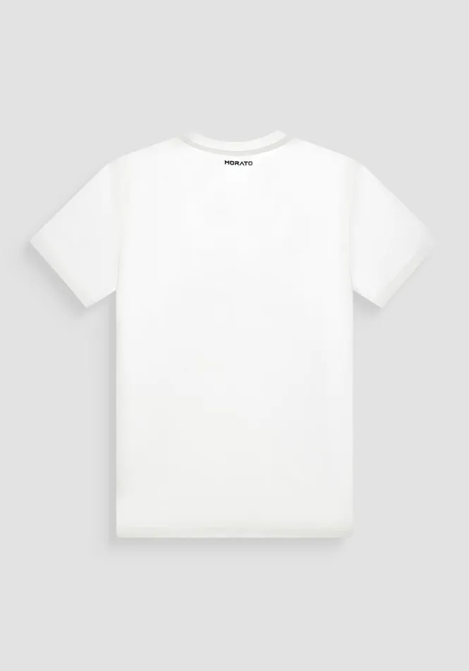 TShirts And Polo Men Antony Morato Regular Fit TShirt In White Cotton Jersey With Dobermann Print Cream