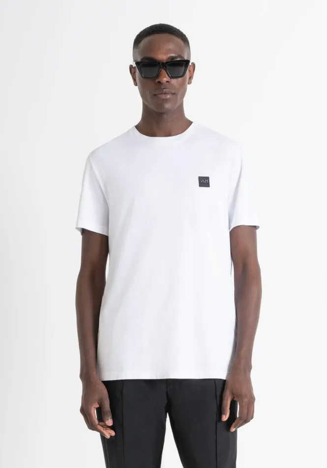 TShirts And Polo Men Antony Morato Regular Fit TShirt In White Sustainable ViscoseBlend Fabric White TShirts And Polo Men Antony Morato Regular Fit TShirt In White Sustainable ViscoseBlend Fabric White