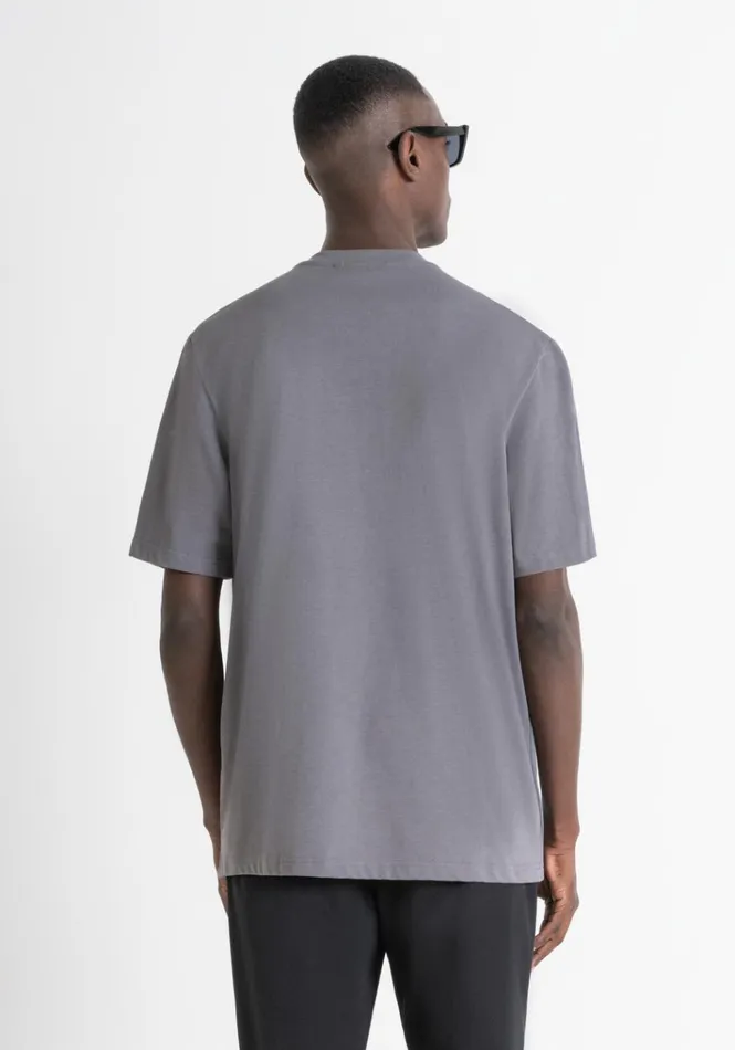 TShirts And Polo Men Antony Morato Relaxed Fit TShirt In Structured Jersey Cotton Anthracite