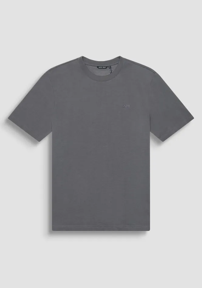 TShirts And Polo Men Antony Morato Relaxed Fit TShirt In Structured Jersey Cotton Anthracite
