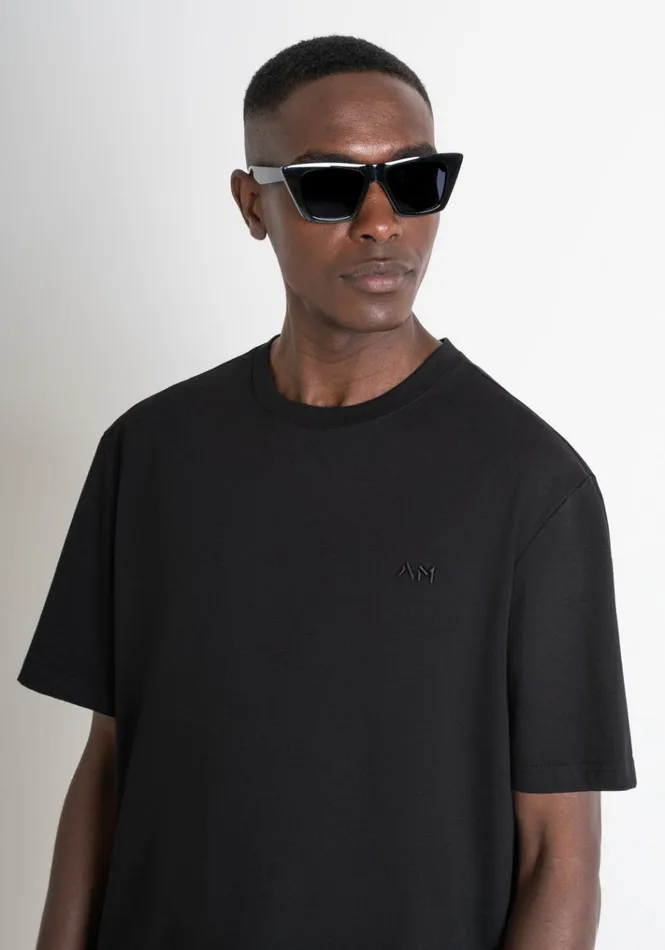 TShirts And Polo Men Antony Morato Relaxed Fit TShirt In Structured Jersey Cotton Black