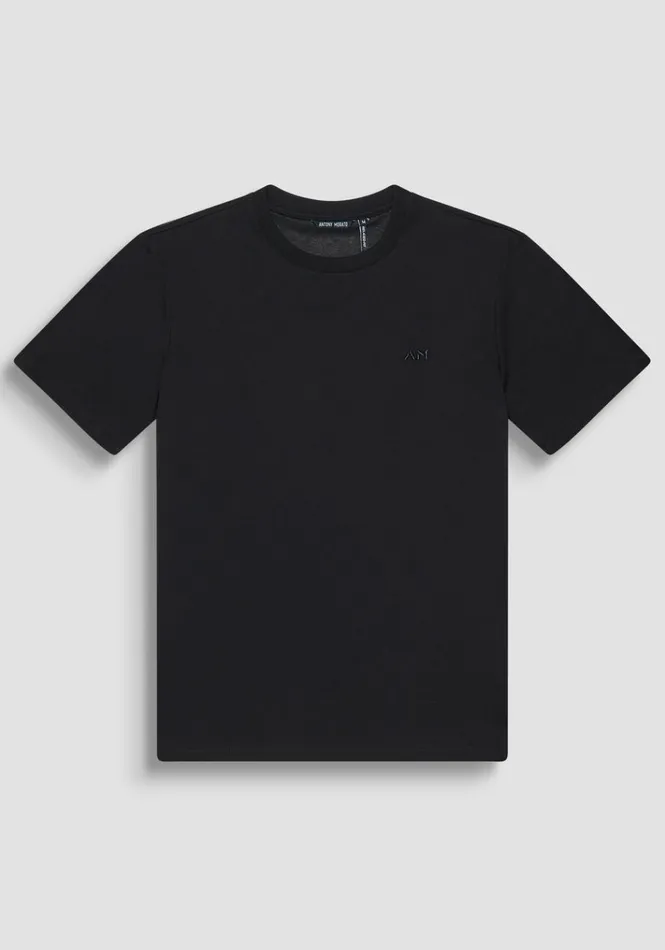 TShirts And Polo Men Antony Morato Relaxed Fit TShirt In Structured Jersey Cotton Black