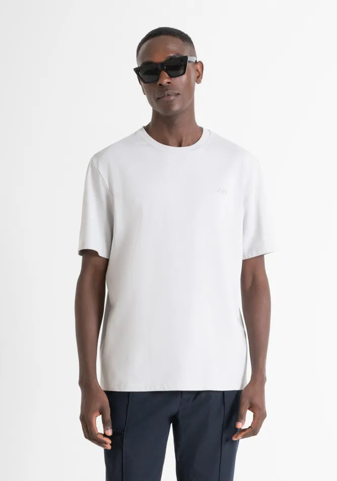 TShirts And Polo Men Antony Morato Relaxed Fit TShirt In Structured Jersey Cotton Ice