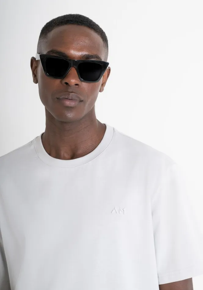 TShirts And Polo Men Antony Morato Relaxed Fit TShirt In Structured Jersey Cotton Ice
