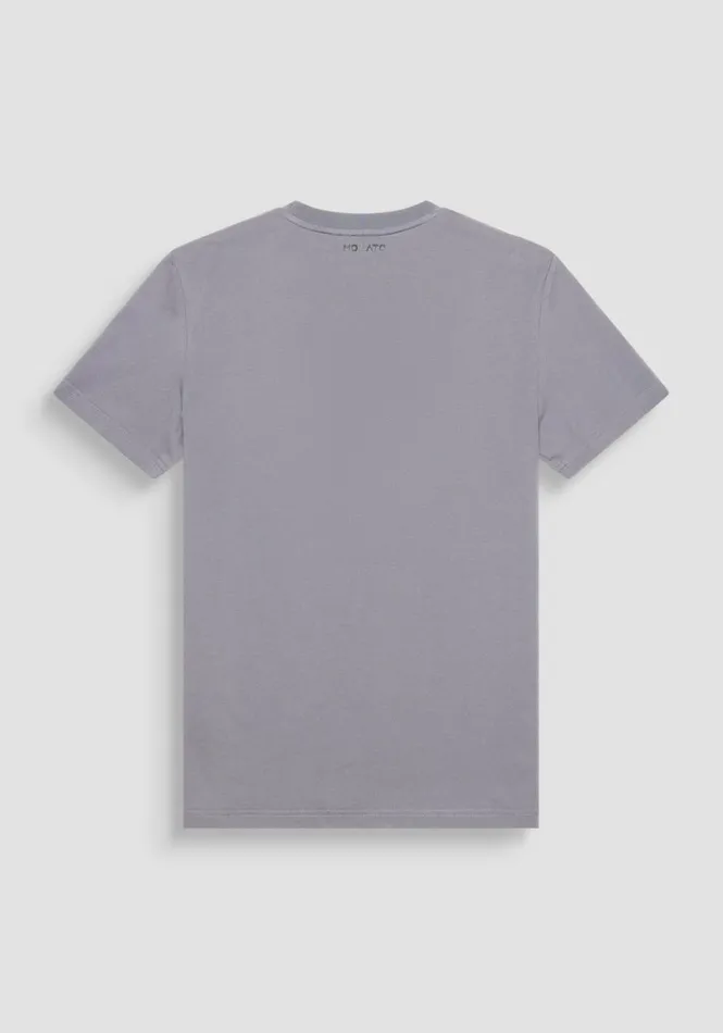 TShirts And Polo Men Antony Morato Slim Fit TShirt In Grey Cotton Jersey With Cyber Skull Print Anthracite