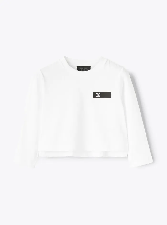 Tshirts Girl 216 Il Gufo Cropped Jersey Tshirt