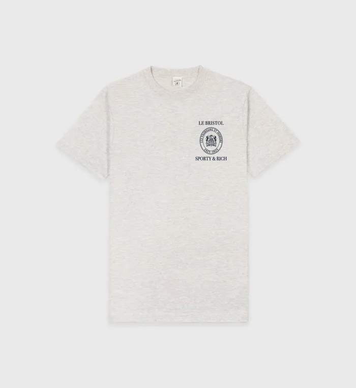 TShirts Men Sporty and Rich Crest Seal 100th T Shirt 8211 Heather GrayNavy