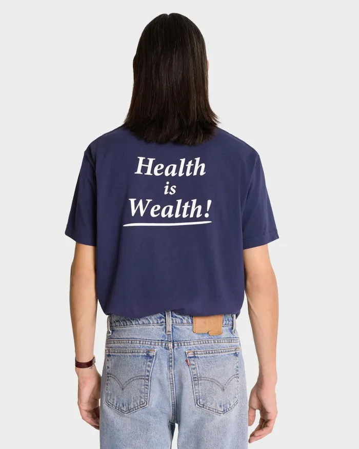 TShirts Men Sporty and Rich Health Is Wealth TShirt 8211 NavyWhite