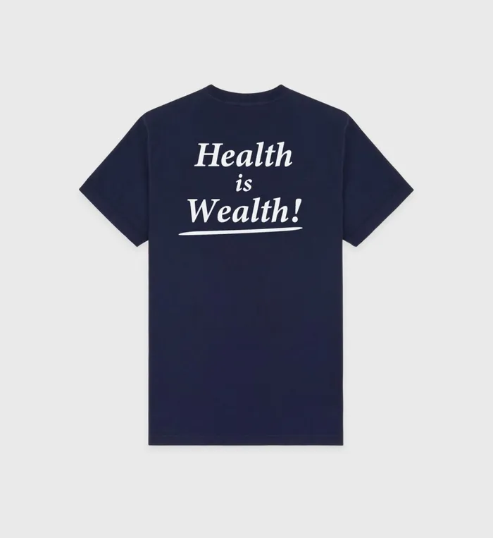 TShirts Men Sporty and Rich Health Is Wealth TShirt 8211 NavyWhite