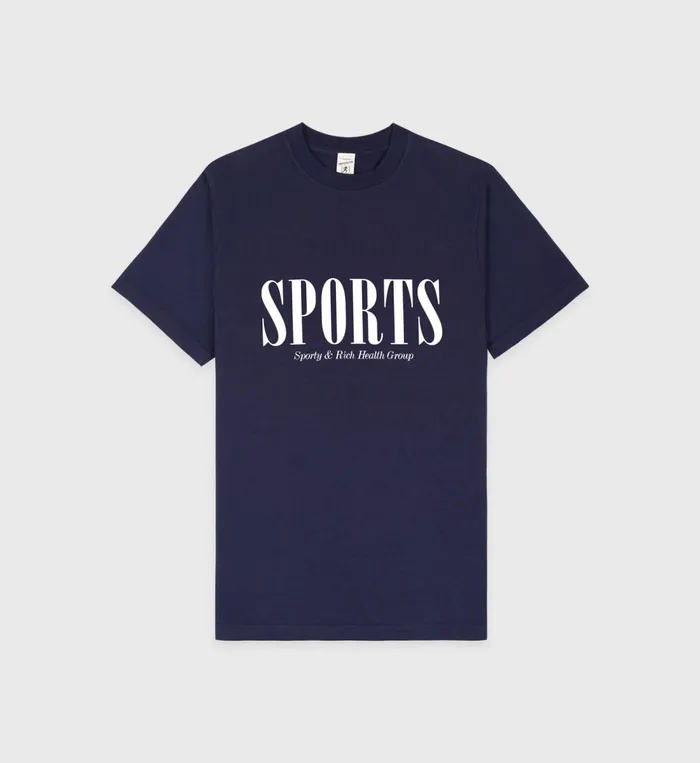 TShirts Men Sporty and Rich Sports TShirt 8211 NavyWhite