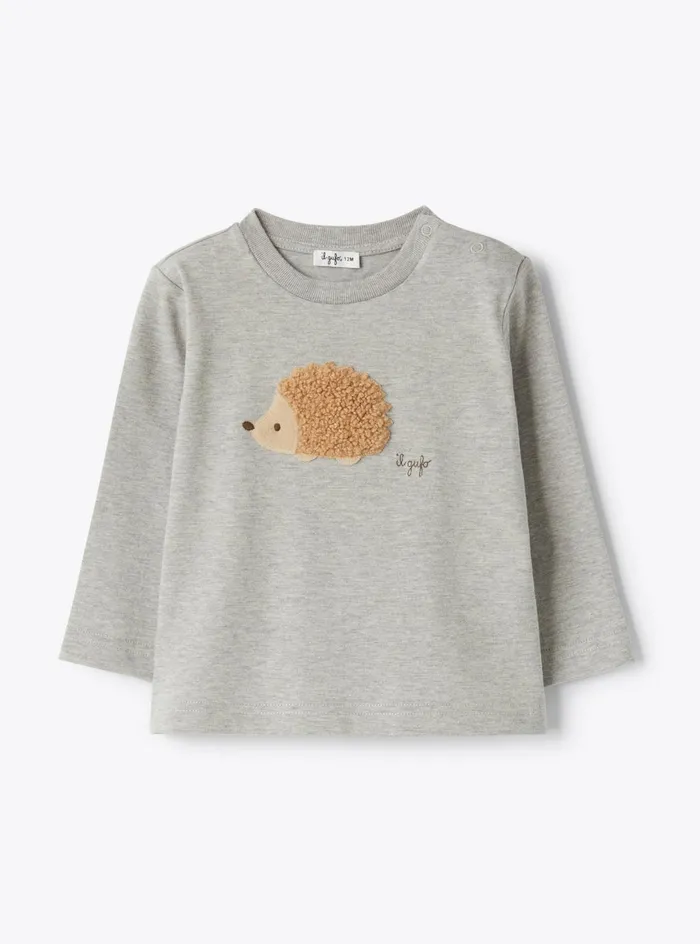 Tshirts Shirts And Bodies Baby 036 Il Gufo Cotton Jersey Tshirt With Appliqu